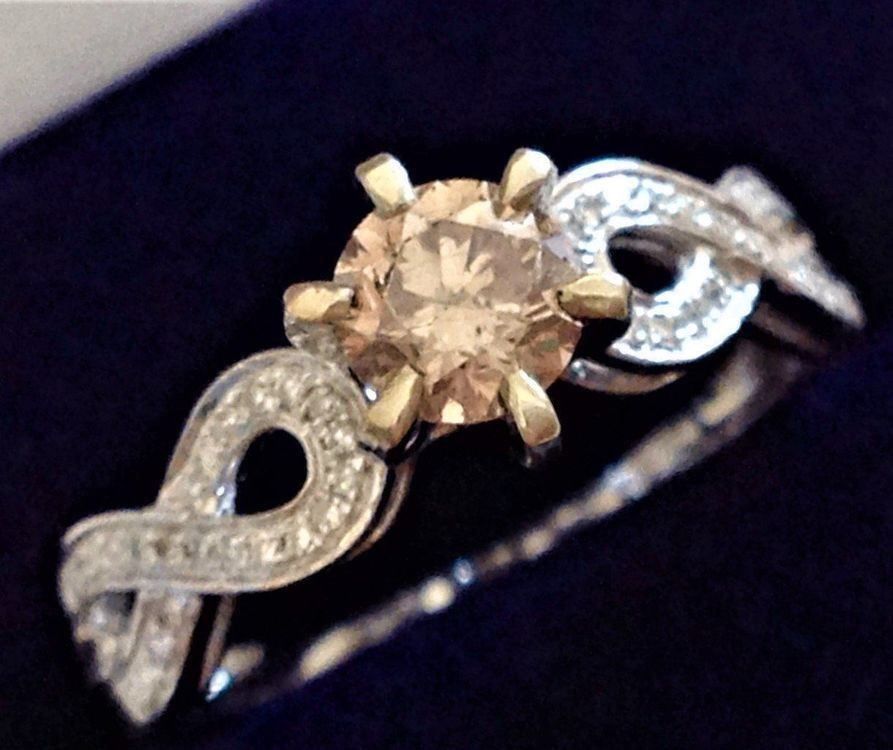 Anelli: *NEU Traum Champagne Diamant-Solitärring – Nuovo e nell'imballaggio originale da Roggwil /BE venduto da elegance45 1