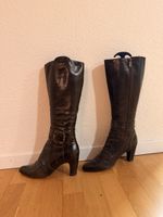 Elegante braune Lederstiefel, Grösse 39