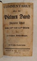 Buch 1771 -  Commentarius über die Psalmen David 2. Teil