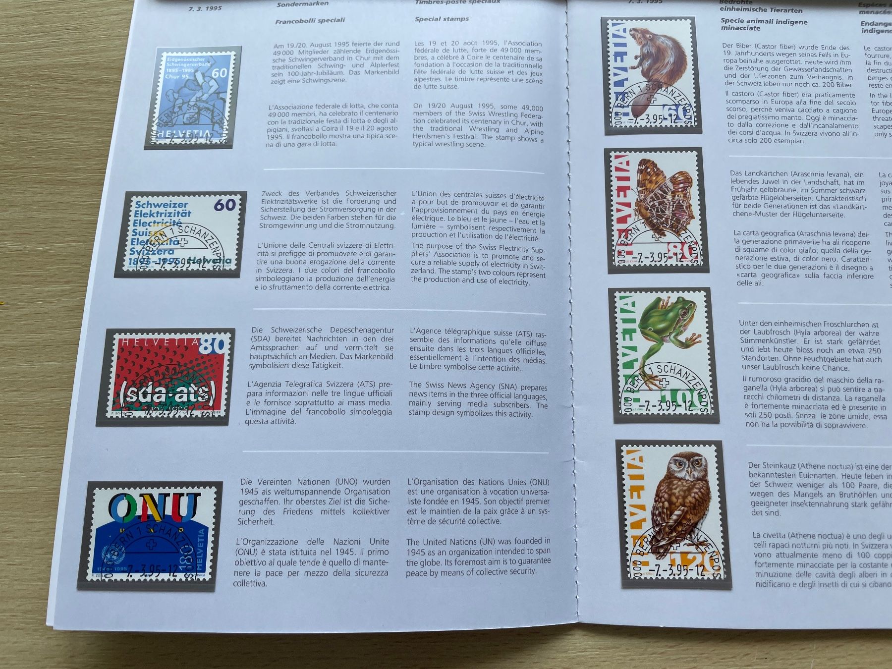 Tutti i francobolli: Carnet timb. 1995 prix poste 39.- SBK 95.- – Usato da Sonceboz-Sombeval venduto da Comment2 4