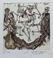 Exlibris Leo Bednarik - Original Radierung Totentanz sign.
