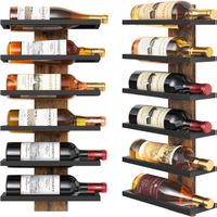 Weinregal Wand Metall Flaschenregal 6 Ebenen Schwarz