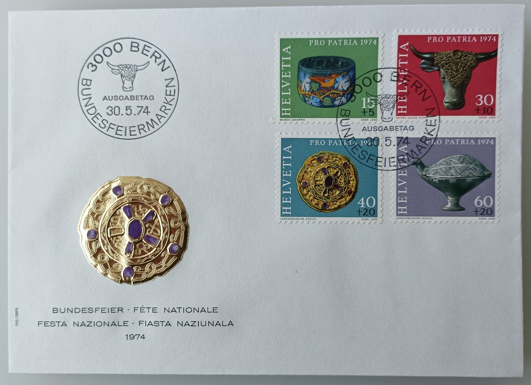 Tutti i francobolli: 1974 FDC Pro Patria – Usato da Dübendorf venduto da goeggi79