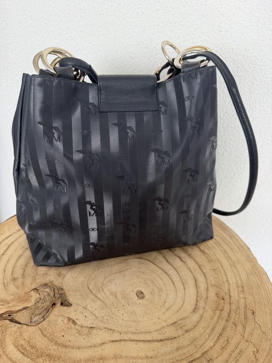 Maison Mollerus Taschen: Maison Mollerus MM Schultertasche Dunkelblau Monogramm  – Gebraucht aus Hägglingen von Raff_Ella 3