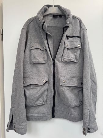 Boss Herren Jacke grau mit Taschen und Kapuze