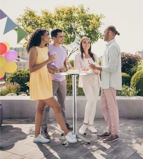 Tavoli: GASTRO PRO Bartisch klappbar, 115 x 60 cm, Silber – Nuovo e nell'imballaggio originale da Bülach venduto da StoreInShopSwiss 7
