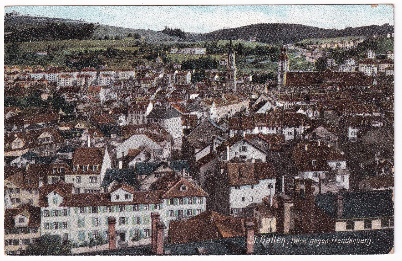 Cartoline postali: St. Gallen Blick gegen Freudenberg – Usato da Cormoret venduto da Pascalll2001