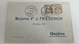 1905 Ziffermarken 58B und 59B auf Karte