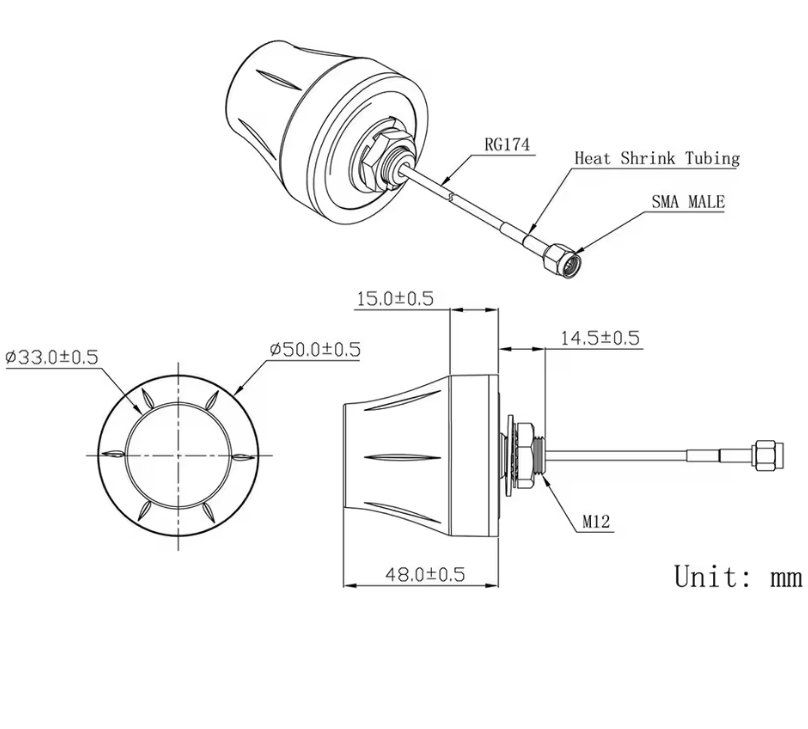 Radiocomunicazione: 4G Einbauantenne mit 3m Kabel – Nuovo e nell'imballaggio originale da Hombrechtikon venduto da SPS-Liquidationen 2