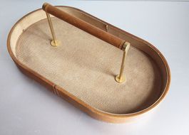Svuota-tasche vintage in pelle e ottone