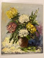 G. Szekelly Stilleben signiert mit Blumen in brauner Vase
