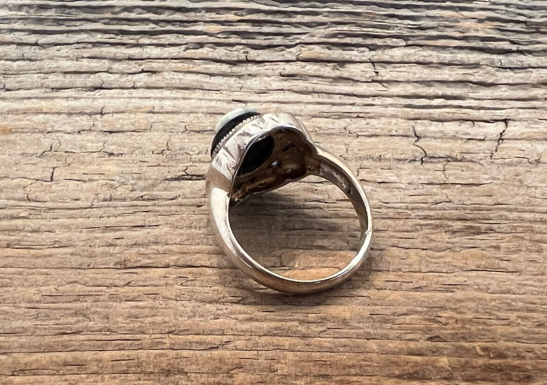 Ringe: Vintage Ring Silber m. Onyx u. Perlmutter Gemme - Cameo 55 – Neu (gemäss Beschreibung) aus Bern von Jiffy 4