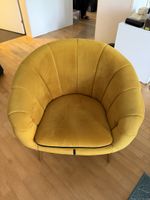 Sessel aus Samt, gelb