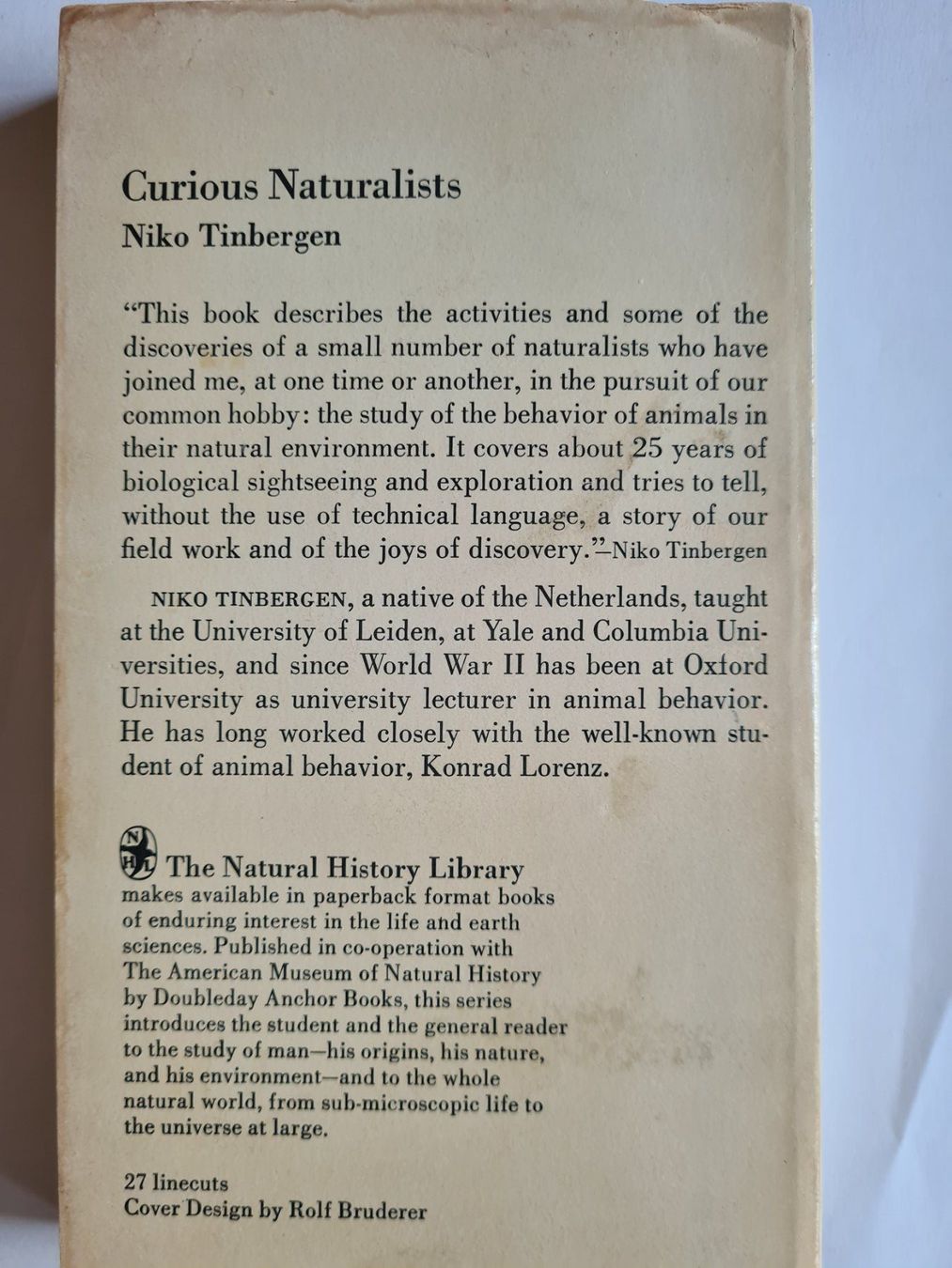 Libri: Niko Tinbergen "Curious naturalists" – Usato da Zürich venduto da pleco12 1