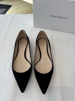 Nina Ricci Ballerinas Schwarz Wildleder Grösse 38