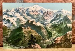 Relief Ansicht - VERNAYAZ-Chamonix Route mit Alpenpanorama