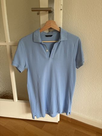 Massimo Dutti Herren Polohemd, Hellblau, Gr. S, Sommer