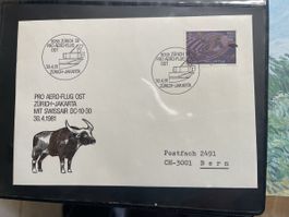 Pro Aero-Flug Zürich-Jakarta 1981, Flugbrief mit Stempel