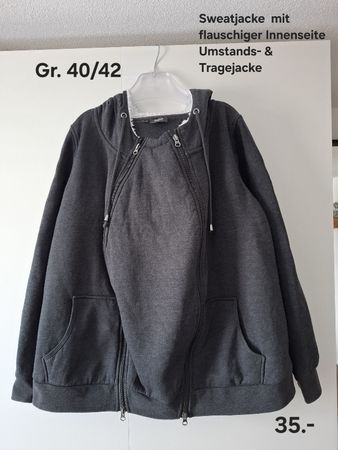 Umstands-/Tragejacke Sweatjacke Grau Gr. 40/42