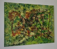 Gemälde in Grün- und Braun handmade 40×50