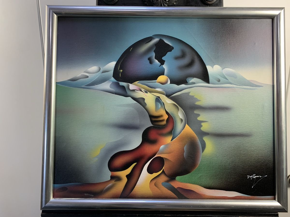 Dipinti: Surrealistisches Gemälde signiert – Usato da Wolfhalden venduto da SecondAntique 1