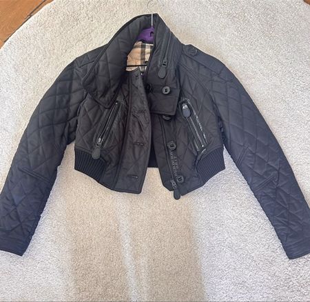 Burberry Brit Black Quilted Cropped Jacket - Size XS!