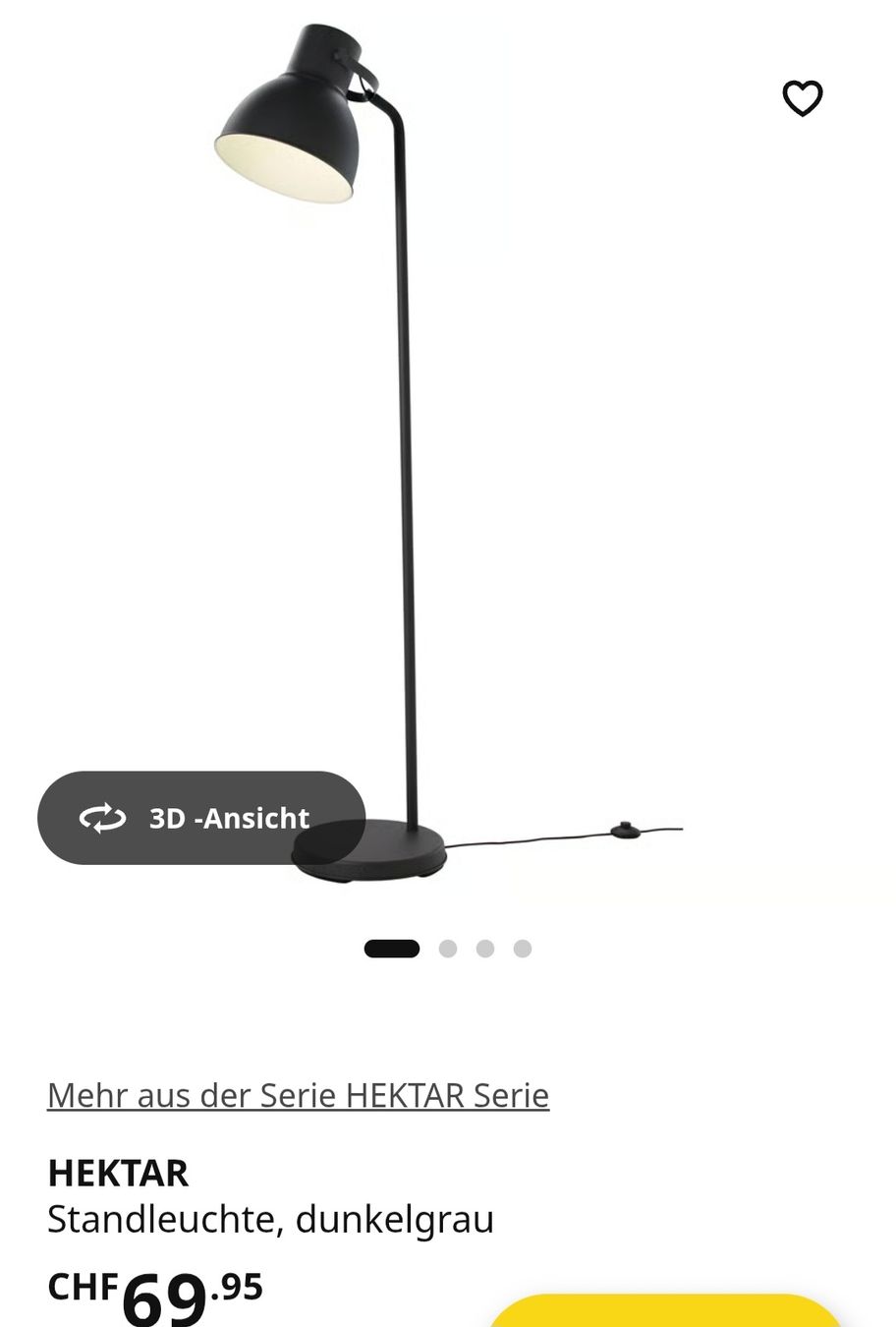 Ikea Lampen: HEKTAR Standleuchte dunkelgrau neuwertig – Gebraucht aus Sachseln von Joy032
