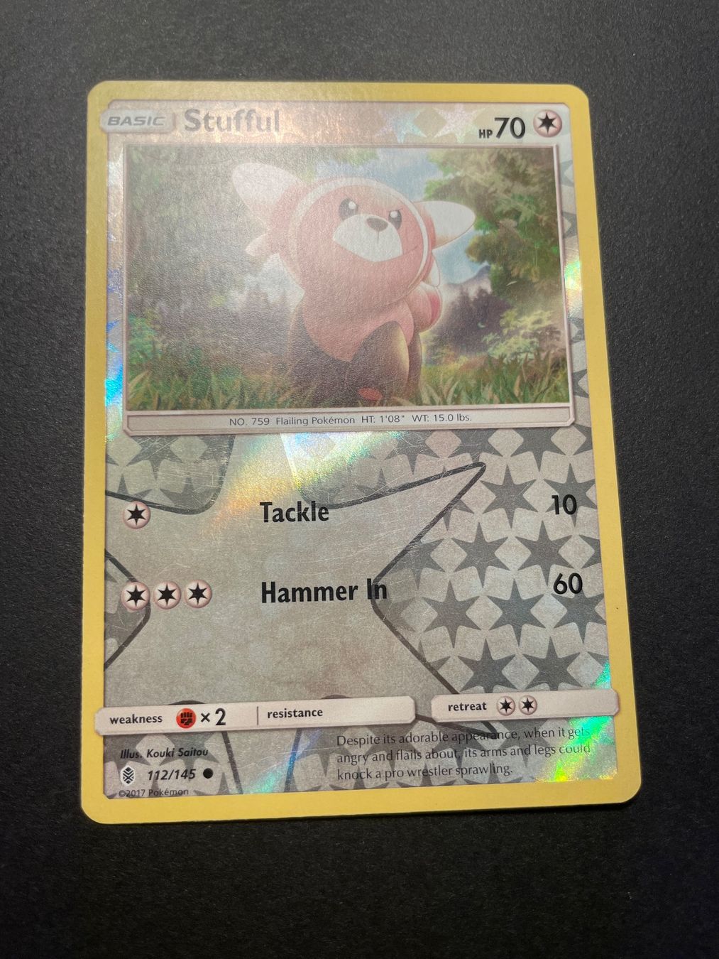 Pokémon Carte collezionabili: Stufful 112/145 Guardian Rising Holo – Usato da Zürich venduto da pokemon_cards