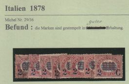 Italien - 1878 ,Nr.29/36 gestempelt