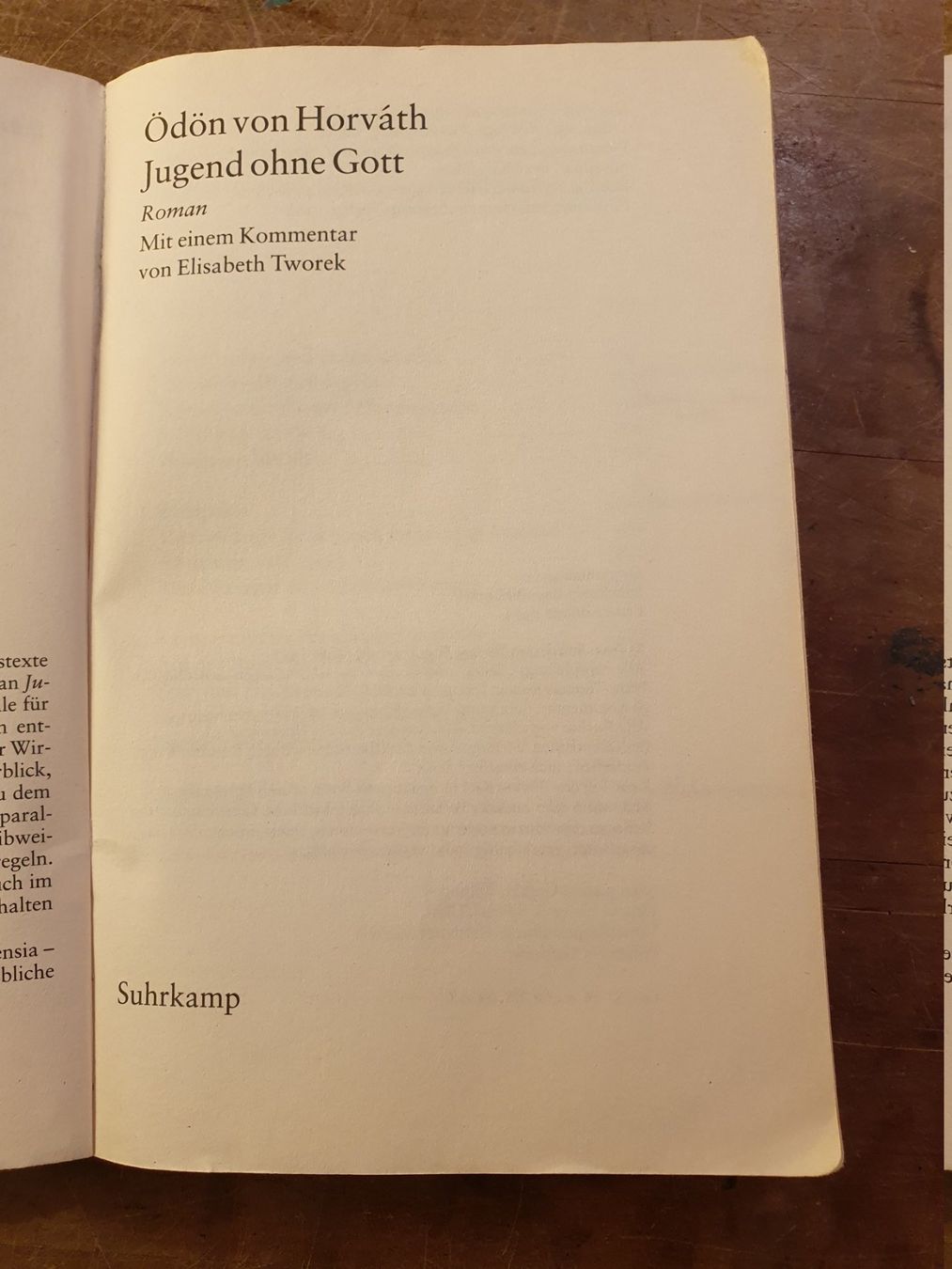 Libri: Jugend ohne Gott - Ödön von Horvath – Usato da Zürich venduto da loosebone 2