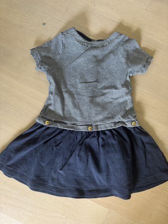 Petit Bateau Robe d'été, rayures/bleu marine, 24 mois/86 cm