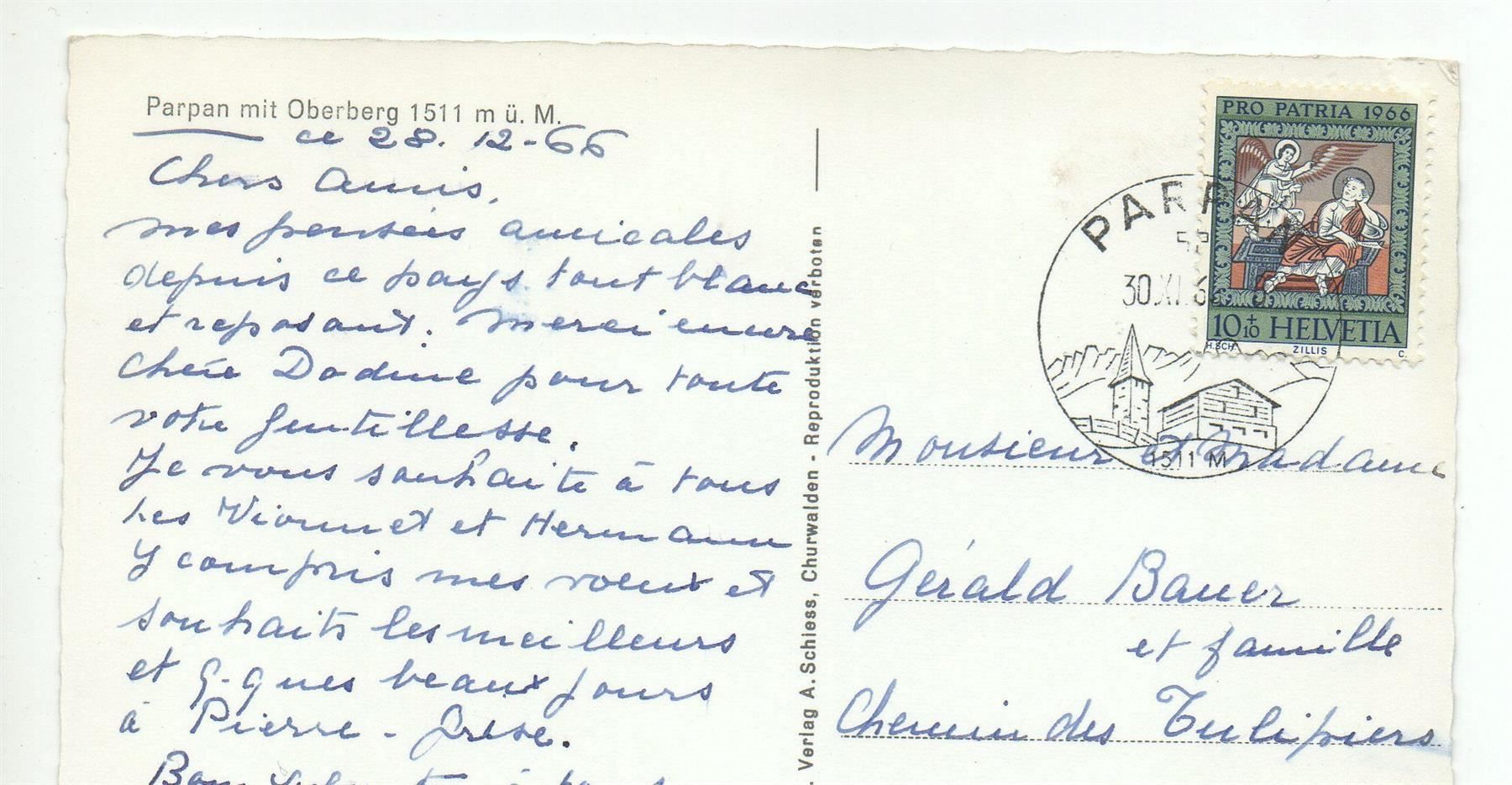 Cartoline postali: PARPAN mit Oberberg - Auto – Usato da Jona venduto da philajona 1