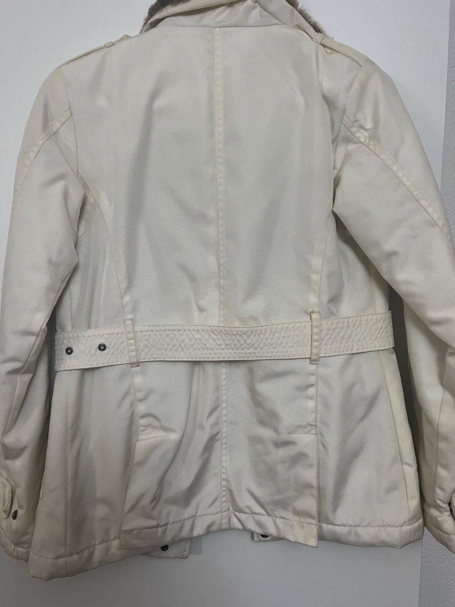 Woolrich Giacche: Original Woolrich Jacke XS Off-White mit Echtfell – Usato da Basel venduto da evenex 4