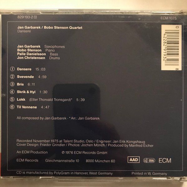 CDs: CD JAN GARBAREK/BOBO STENSON QUARTET - JAZZ – Gebraucht aus PORRENTRTUY von RABAIS_SPORT 1