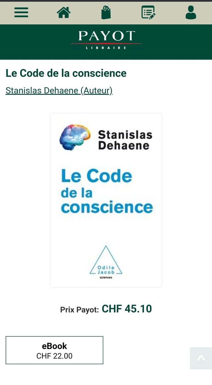 Livres: Le Code De La Conscience Stanislas Dehaene Odile Jacob – Neuf (Voir description) à Montreux par Edelweissgirl_64 1