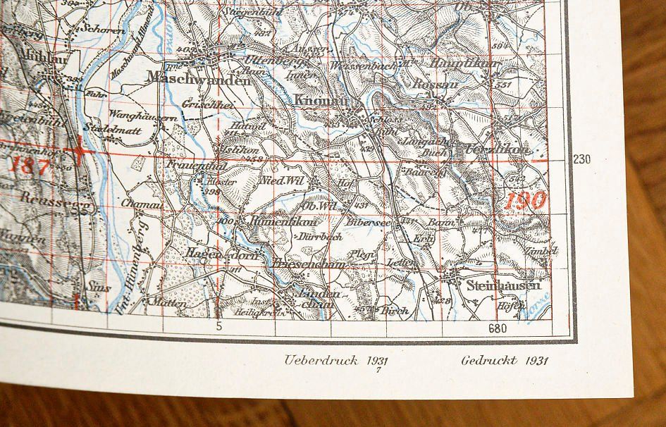 Cartine & Atlanti: Topografische Karte Aarau 1931 – Usato da Bern venduto da Maccalvin 4