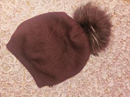 Flauschige Wintermütze bordeaux