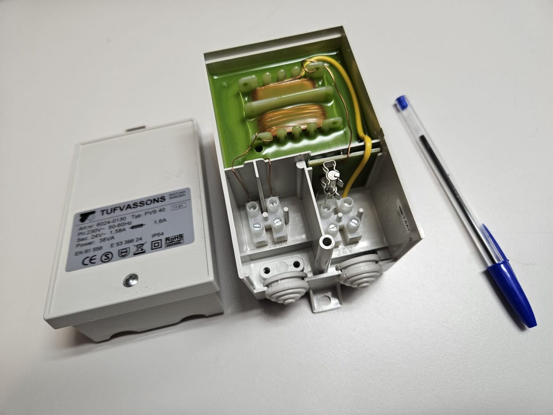 Componenti elettronici: Transformator 230Vac / 24Vac 1.6A – Nuovo (secondo la descrizione) da Genestrerio venduto da GIDI02 1