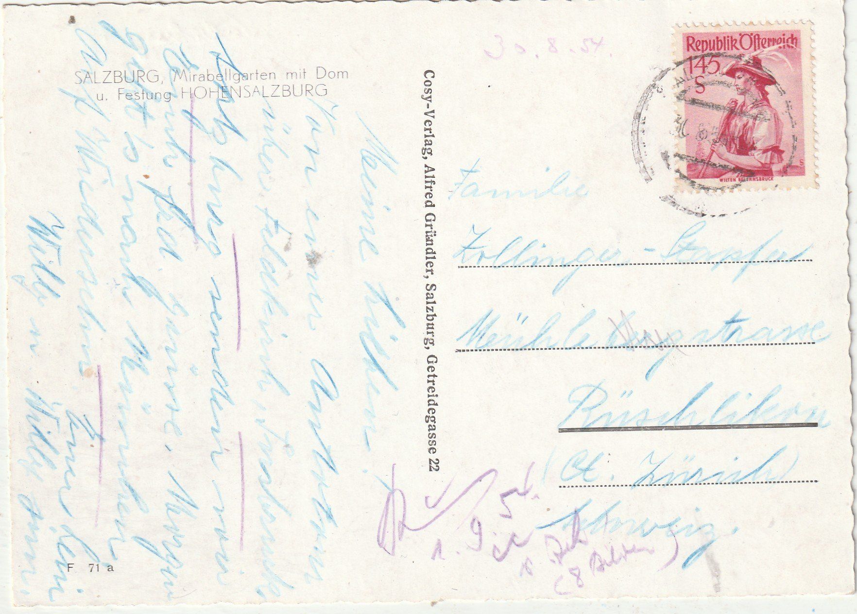 Cartes postales: 2 Karten Salzburg – D'occasion à Lumbrein par made02 3