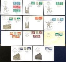 1968-70 FDC Kehrdruckmarken Gefasert mit Leuchtstoff