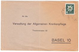 Pratteln: Telegraph-Stempel auf Brief nach Basel 1945