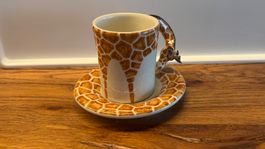 Giraffe Espresso Tasse mit Unterteller, neuwertig