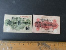 Dt. Reich, Gera - 2 Notgeldscheine