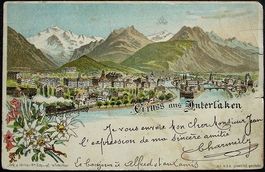 LITHO Gruss aus INTERLAKEN Bödelibahn
