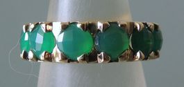 Vergoldeter Silber 925 Fingerring mit Achat Gr. 55