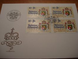 Liechtenstein, FDC 10.- Marke 1996, Einzel + 4erblock