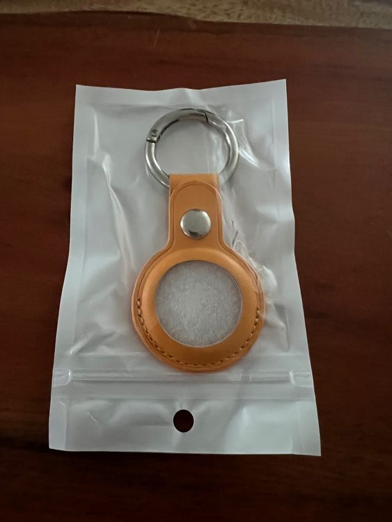 Leder Schlüsselanhänger Stern - Versteckte Airtag Hülle Kratzfest