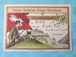 Ehrenmeldung Militär-Schützen-Verein Blomberg 1913