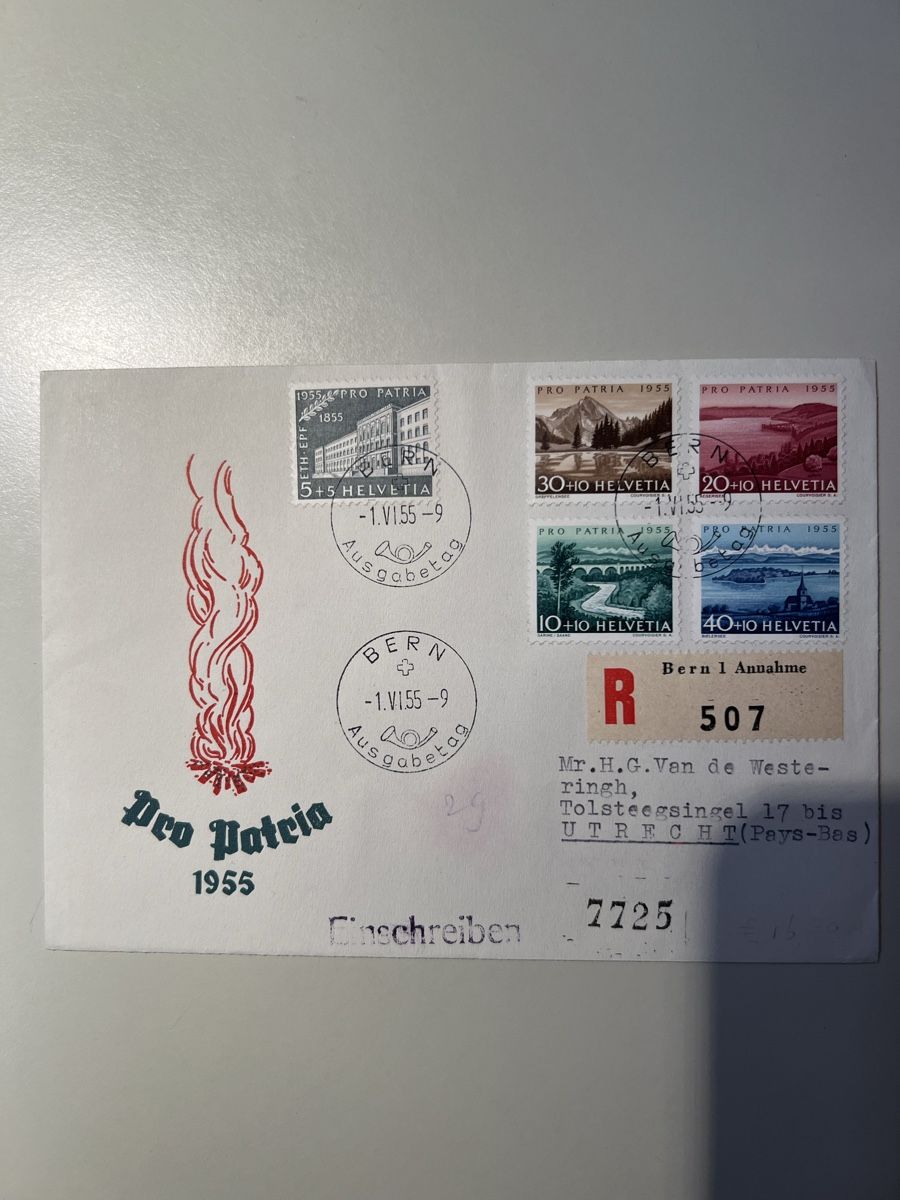 Couverts & Versandtaschen: Pro Patria Ersttagsbrief 1955 – Gebraucht aus Rheinfelden von rog_8gkd