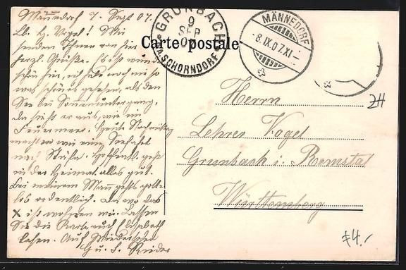 Cartes postales: AK Männedorf, Ortsansicht mit Kirche – D'occasion à Berlin par bartko-reher 1